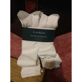 Club Room MSRP $40 Club Room Men's Over the Calf Socks - 12-Pack White Shoe Size 7-12