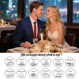 Food Decision Dice Romantic Gifts for Him Her Couples Date Night Games Wooden Dinner Dice for Birthday Valentine's Day Anniversary Boyfriend Girlfriend Men Women Wife Husband