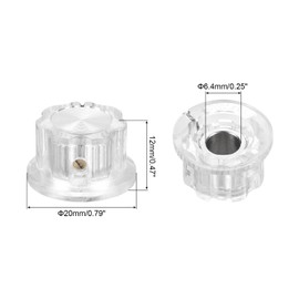 MECCANIXITY 20Pcs Potentiometer Knob Fit 1/4" Shaft Pots, Set Screw Brass Insert, Transparent Volume Controller Rotary Knobs for Guitar Effect Pedal Replacement