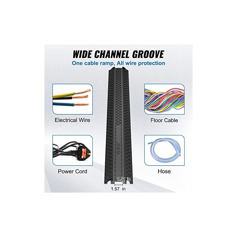 VEVOR Pasacables Suelo Rampa De Cable 2 Piezas 39 en