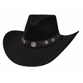 Montecarlo / Bullhide Hats - STAR STUDDED 4X Premium Wool Western Cowboy Hat - Black (7-3/8)