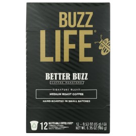Better Buzz Life Blend (Buzz Life) Single Serve Coffee Pods Medium Roast, 12 Count (Pack of 1), Small Batch Roasted Arabica Coffee Beans, K-Cup Compatible