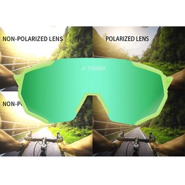 X-TIGER Polarized Sports Sunglasses with 3 Interchangeable Lenses,Mens Womens Cycling Glasses,Baseball Running Fishing Golf Driving Sunglasses