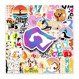 50 Pcs Yoga Vinyl Stickers,Yoga Graffiti Stickers,Vinyl Waterproof Sticker for Kids Teens Girls,for Phone Laptop Bottles Skateboard Computer Phone Luggage Guitar Gifts Sticker