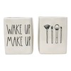 Rae Dunn Set of 2 Ceramic Brush Cup Holders (Make