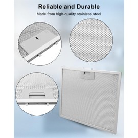 QAGGUM Range Hood Filter Fit for GE JV536H1SS JV536H2SS JV636H1SS JV636H2SS JV535H1BB, Range Vent Filters Replace WB02X11011, Stainless Steel Mesh Grease Filter Size 14-1/2 x 11-5/8 Inches