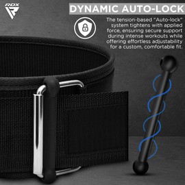 RDX Weight Lifting Belt - AUTO LOCK 4” Premium Adjustable Gym Belt for Olympic Cross Training - Support for Men Women Functional Fitness Workout - WOD Powerlifting Bodybuilding Weightlifting Deadlift