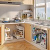 2-Pack Under Sink Storage Organizer, Large 2-Tier Elegant Mesh Pull