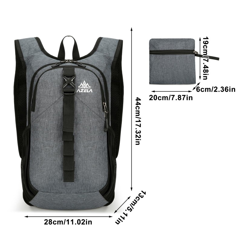 FUNANASUN Hiking Backpack, Small, 16L Foldable Backpack with Back Ventilation,
