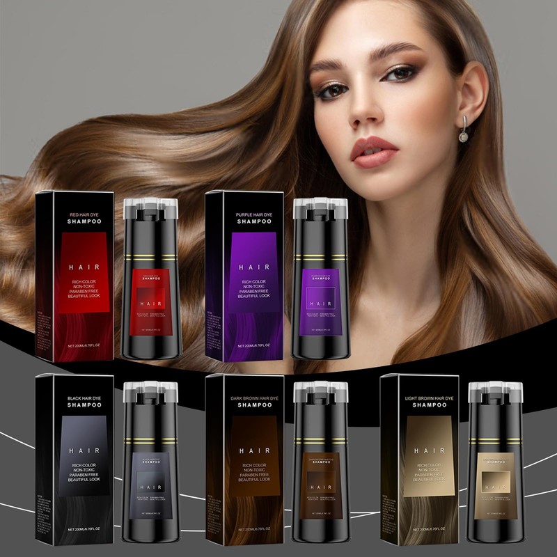 Hair Dye Shampoo, 200 Ml 3 In 1 Haarfärbeshampoo Hair
