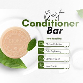 BIORR Color Protection & Deep Moisture Conditioner Bar – For Dry, Damaged & Color-Treated Hair – Argan Oil & Murumuru Butter | Vegan, Plastic-Free Solid Conditioner