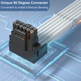 Agtray PCI-e 5.0 Cable Extender 90 Degree Angle, 12VHPWR Connector 16Pin(12+4) Male to 3x8Pin Female 16AWG Sleeved Power Extension Cable for GeForce RTX 4090 4080 3090Ti (12.6in, White)