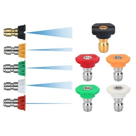 Pressure Washer Spray Nozzle Tip Set with 5 Multiple Degrees Nozzle,Pressure Washer Tips,1/4" Quick Connect, 4000 PSI.2.5 GPM