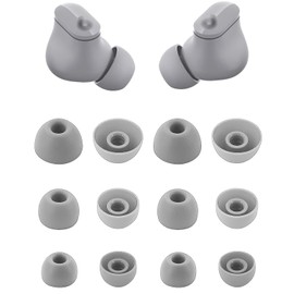 Rqker Ear Tips Compatible with Beats Studio Buds, S/M/L Sizes 6 Pairs Soft Silicone Replacement Tips Earbuds Covers Eartips Compatible with Beats Studio Buds, Moon Gray 12