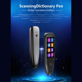 Scanner Übersetzer, unterstützt 112 Sprachen, tragbare Sprache Translation Pen für klare Aufnahmen, Offline-Datenpakete und schnelles Lesen und Scannen (BLACK)