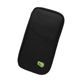 Diffaxy Passport Bag, Passport Organiser with Large Capacity, Portable Passport Holder for Family, Travel Document Bag for ID Card, Ticket, Pen (Black), black, Classic