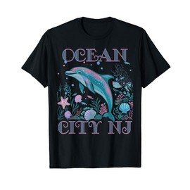 OCEAN CITY NJ DOLPHIN COLORFUL BEACH SOUVENIR T-Shirt