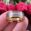 LUXUBANDS 8mm Gold Hammered Tungsten Rings for Men Women Wedding