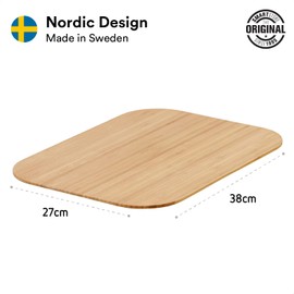 SmartStore Basket Bamboo lid - One size lid - Fits SmartStore Recycled Baskets: 6L, 10L, 13L - Sustainable, Stackable and Nestable - L38 x W28 x H1 cm