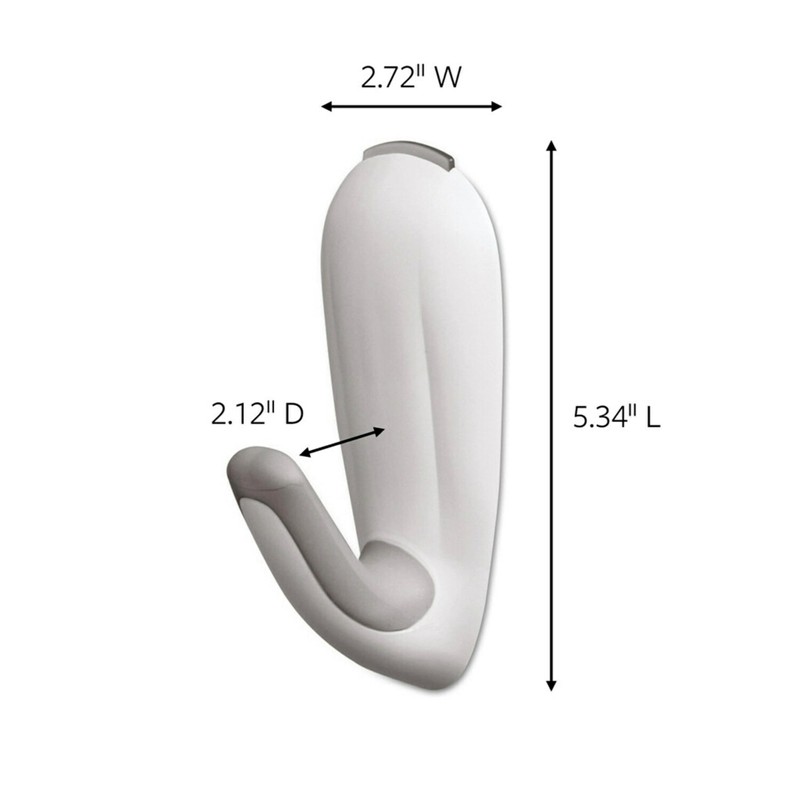 Command Bathroom Hook with Water-Resistant Strips, 1-Hook, 2-Strips, Organize Damage-Free