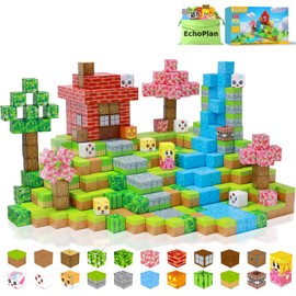 EchoPlan Magnetic Blocks, Magnetic Building Blocks to Build a 3D World, STEM Sensory Construction Stacking Magnet Blocks Toy for Kids Ages 3+, Boys and Girls Christmas Birthday Gifts