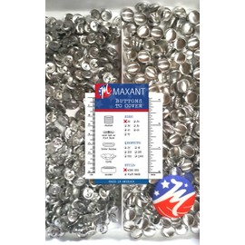 100 Buttons to Cover - Made in USA - Self Cover Buttons with Wire Eyes Size 20 with Tool
