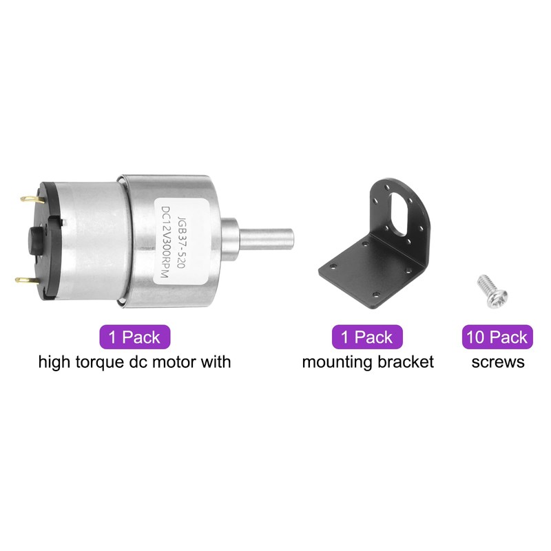 DMiotech Micro DC 12V 300RPM Geared Motor with Bracket Gear