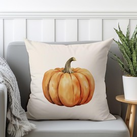 Fall Pillow Cover, Pumpkin Throw Pillow, Farmhouse Decor, Thanksgiving Decor, Autumn Harvest, Autumn Decor, Farmhouse Pillow, Fall Gift (18x18 inches Without Insert)
