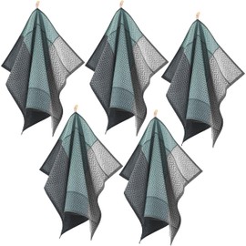 ZWOLTEX Set of 5 Tea Towels/Tea Towels, Kitchen Towels, Classic Cotton, Pure Collection - 5 x Pure Turquoise (50 x 70 cm)