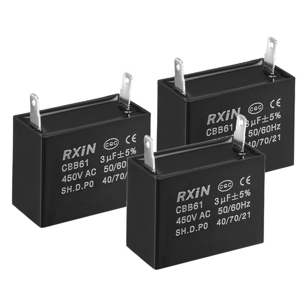 YOKIVE 3 Pcs CBB61 Run Capacitor, 450V AC 3uF 50/60Hz