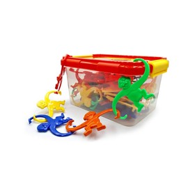 MELEWI Juego de changuitos Gigantes de plástico de 5 Colores didácticos en Estuche con 50 Piezas