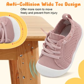 JIASUQI Baby Boys Shoes for Infant First Walker Toddler Boys Barefoot Shoes Pink 12-18 Months