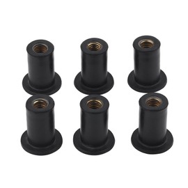 Tbest Thread Insert Rubber M5, M5 Nuts Black, Kayak Nuts, Pack of 6 M5 Rubber Nuts Windscreen Screws for Motorcycles Motorcycles Kayak Canoe Boats