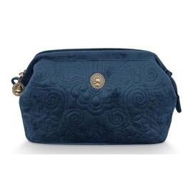 Pip Studio Cosmetic Purse Small Velvet Quiltey Days Blue 19 x 12 x 8.5 cm