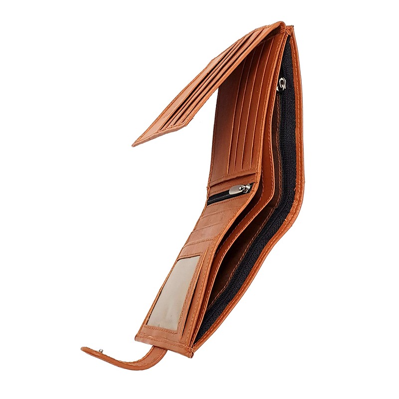 RAS WALLETS Men's RFID Passcase Trifold Real Leather Wallet Multi