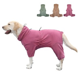 KOOGAL Pet Pajamas for Adult Dogs, Extra Large Stretch Jumpsuit - Four-Legged Dog Clothes (Red, 7XL)