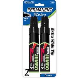BAZIC 8 mm Jumbo Chisel Tip Permanent Marker (2/Pack)