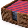 Caspari Rattan Cocktail Napkin Holder Brown,HC01