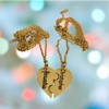 Customized NAME Puzzle Heart Pendant Necklace Interlocking Pair - A