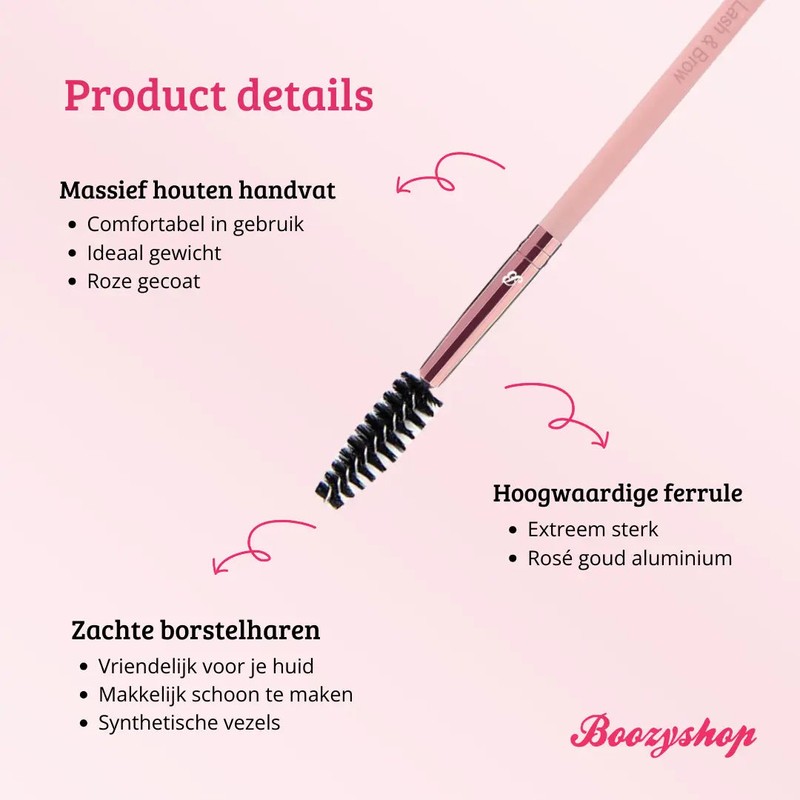 Boozyshop Pink &amp; Rose Gold Lash &amp; Brow Brush
