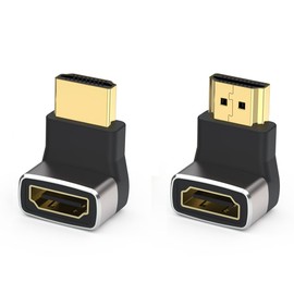 HDMI Right Angle Adapter HDMI 2.1 Male to Female Adapter Male to Female Adapter Upward & Down Angle HDMI Adapter Extender Connector 8K@60Hz 4K@120Hz HDR Compatible with Laptops, PCs, PS, HDTV,