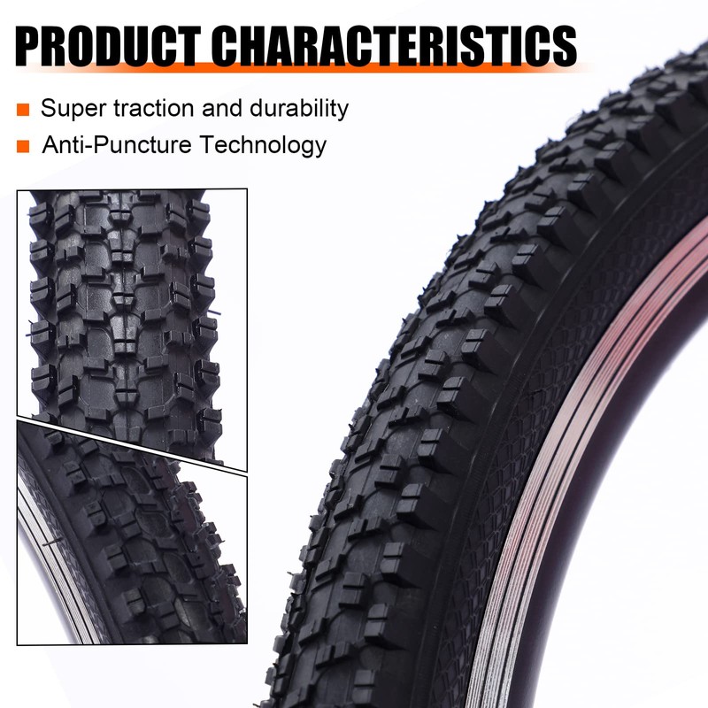 WEEROCK Bike Tire 24 x 1.95 Inch Bicycle Tire Folding