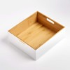 Zeller White Bamboo Storage Box, ca. 30 x 27 x