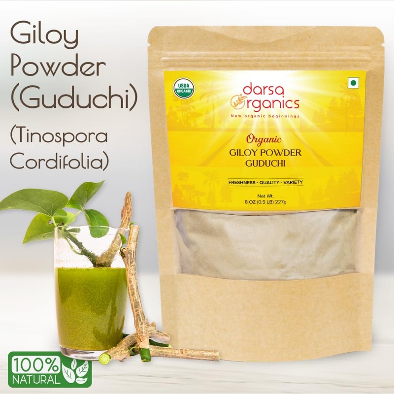 Darsa Organics Giloy Powder | 8 oz Resealable Pouch |