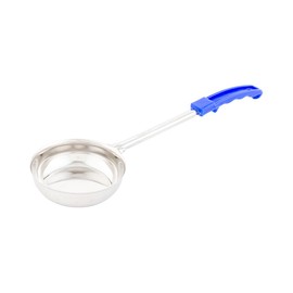 Restaurantware Met Lux 8 Ounce Portion Ladle, 1 With Blue Handle Portion Serving Spoon - Solid, Dishwasher-Safe, Stainless Steel Portion Control Serving Utensil, Rust-Resistant