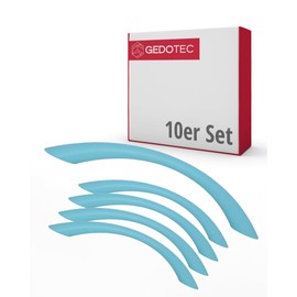 Gedotec Furniture handles for children's rooms, drill spacing 128 mm, colour: turquoise, pack of 10, plastic drawer handles, colour, colourful door handles, children's furniture handles, furniture