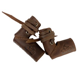 Hide & Ride, Set of 2 Shift Lever Sock, Shifter Shoe Protection, Gear Cover, Motorcycle Accessories, Full Grain Leather, Handmade, Bourbon Brown