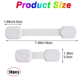 WADY 10 Pack Cabinet Locks Baby Proofing, Child Safety Drawer Locks, One Click Baby Proof Adjustable Baby Safety Locks Multi-Purpose use for Cabinets, Cupboards, Toilets, Fridge, Oven, Bins (White)