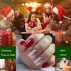 Christmas Nails - 24PCS Short Square Christmas False Nails with