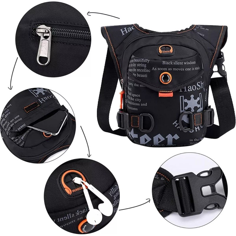 Pokachila Mochila Piernera Riñonera Pechera Hombre Nailon Impermeable